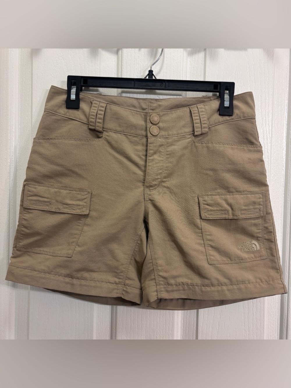 The North Face Women's Khaki Cargo Shorts with Front Pockets